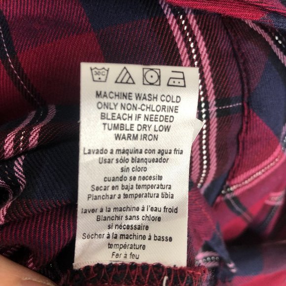 KUT FROM THE KLOTH Plaid Button Front Shirt Women's Size Small Red Blue Collared - Picture 10 of 10